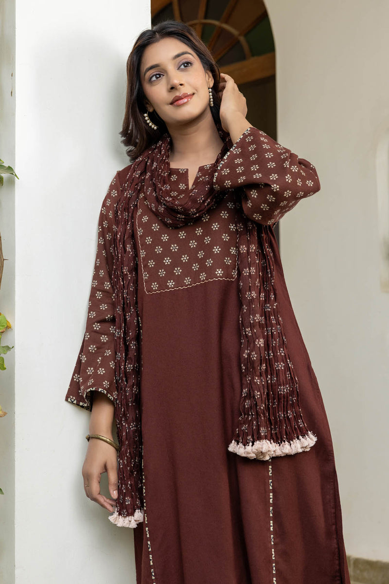 Brown Rust Fine Twill Kurta