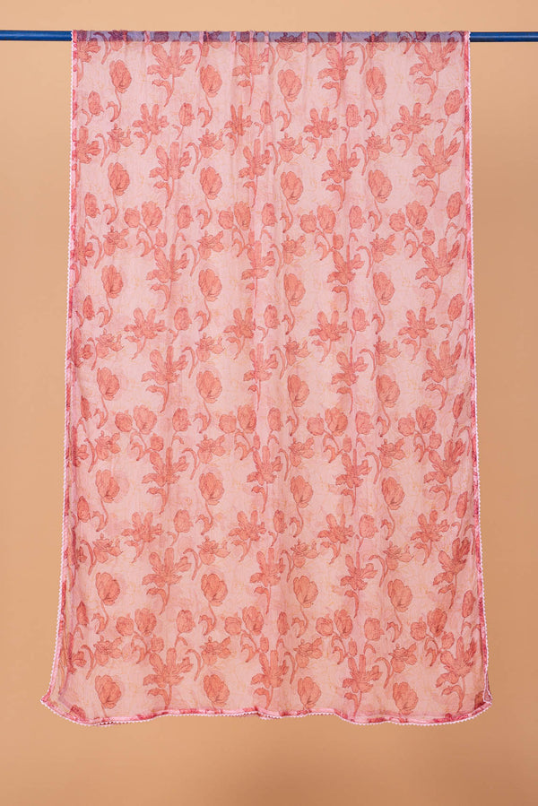 Pink Blossoms Chiffon Dupatta