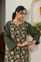 Forest Flowers Fine Twill Kurta