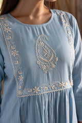 Blue Chikankari Kurta