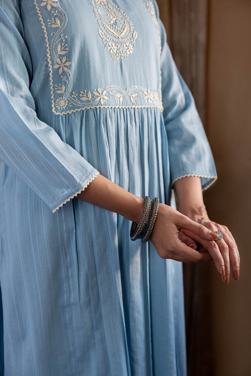 Blue Chikankari Kurta