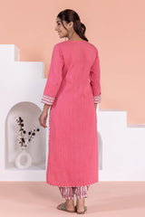 Pink Dobby Kurta