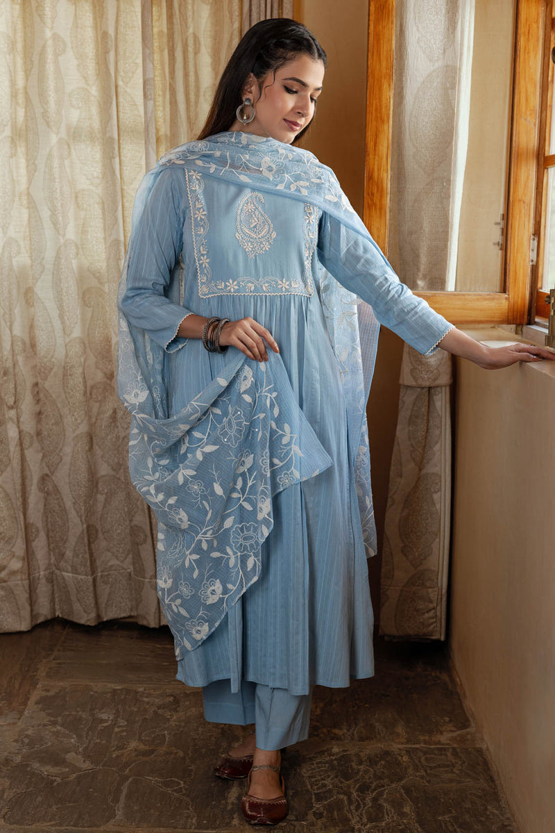 Blue Chikankari Kurta