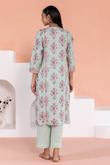 Minty Floral Pleated Kurta