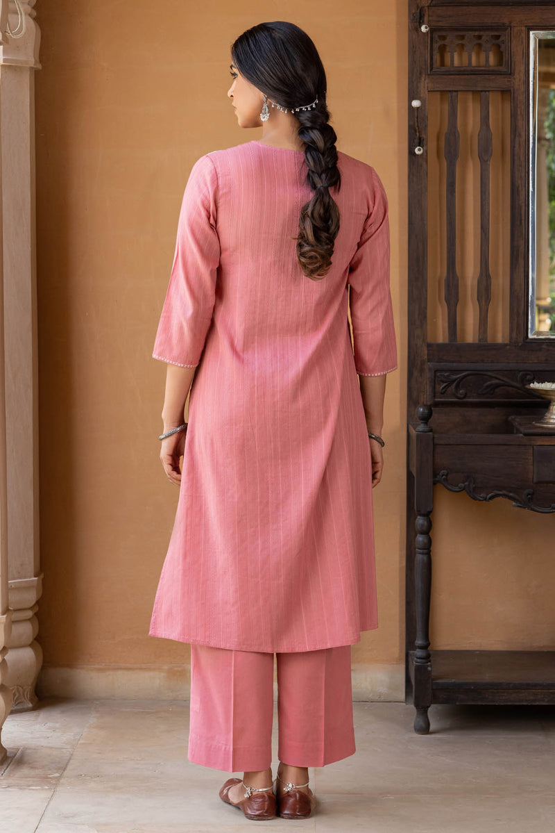 Pink Chikankari Kurta