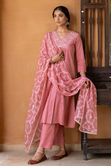 Pink Chikankari Kurta