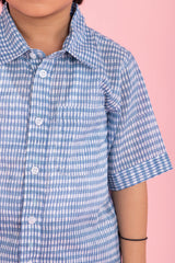 Blue Stripes & Squares Shirt