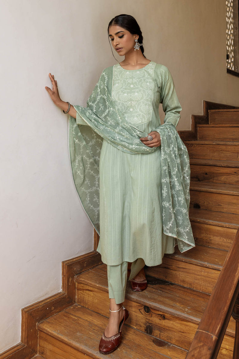 Sage Chikankari Kurta