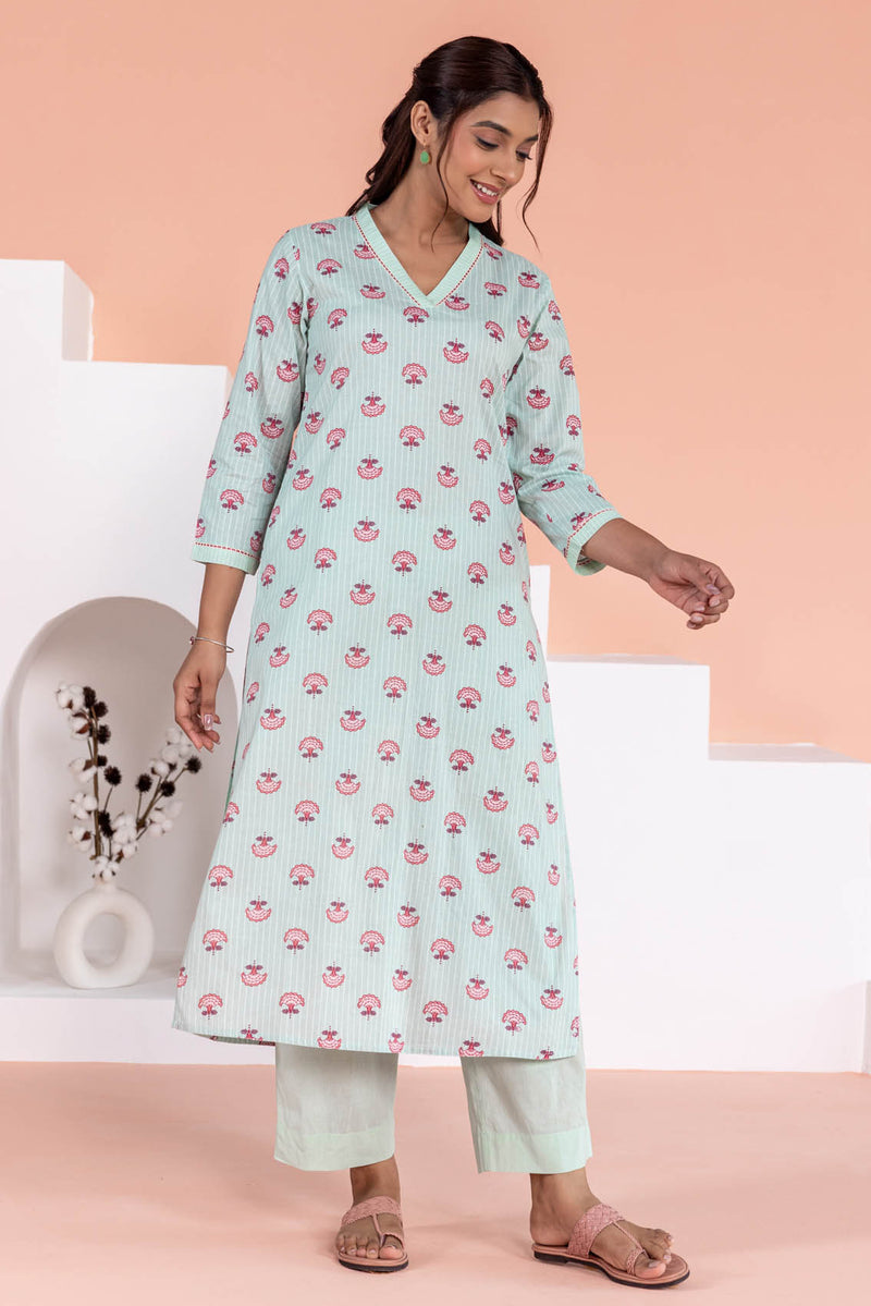 Mint Booti Kurta