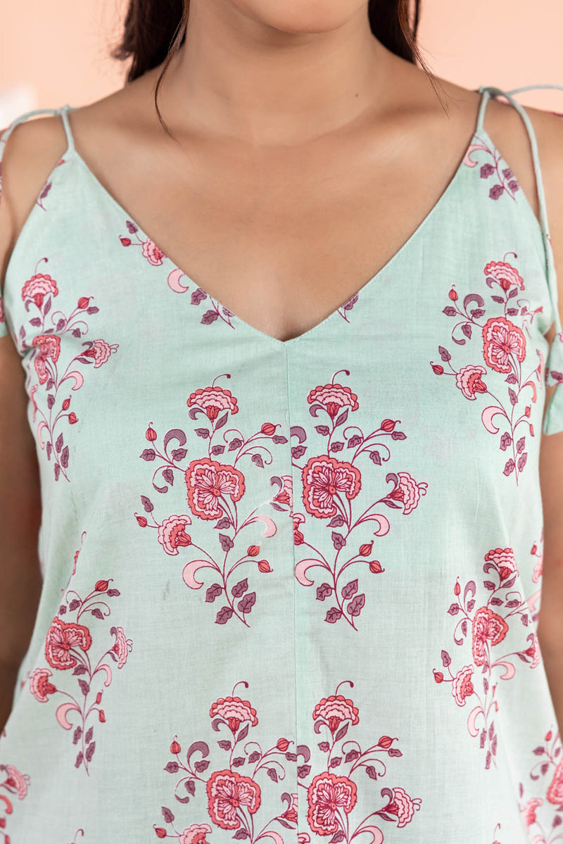 Minty Floral Top