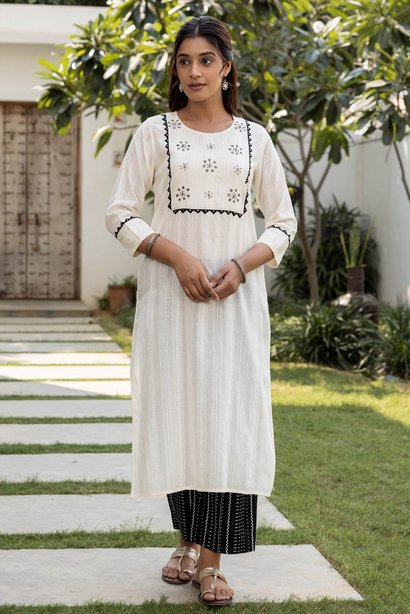 Applique Yoke Kurta