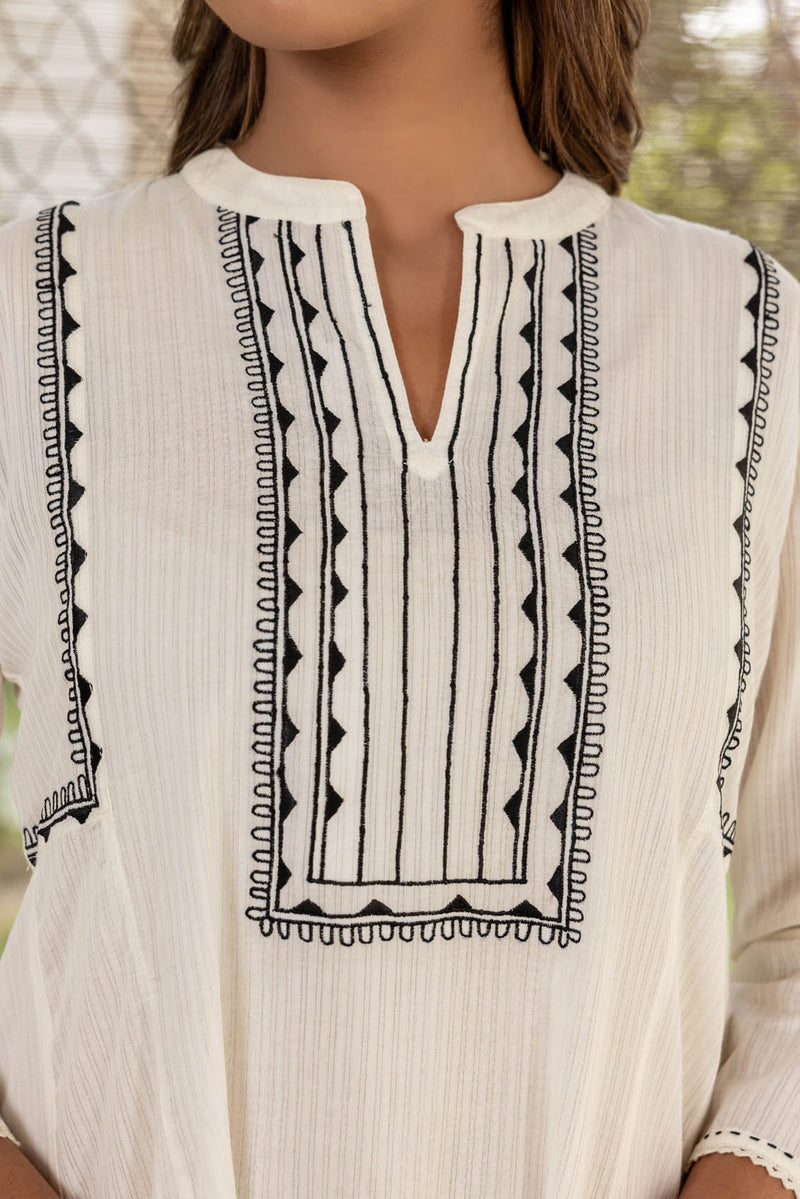 Embroidered Yoke Kurta