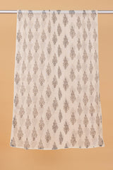 Cream & Black Printed Dupatta