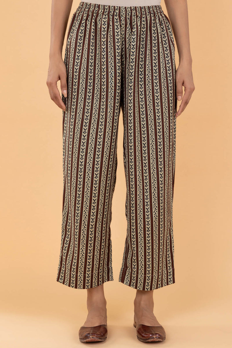 Black And Brown Bel Trousers