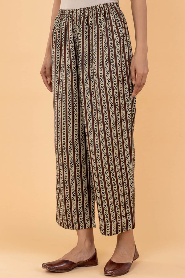 Black And Brown Bel Trousers