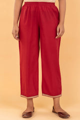 Dark Red Basic Trousers