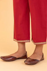 Dark Red Basic Trousers