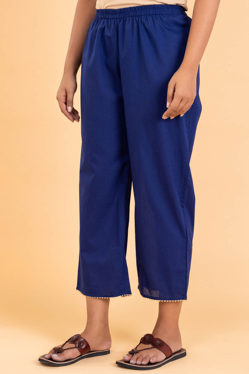 Blue Cotton Trousers