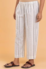 Cream Printed Trousers