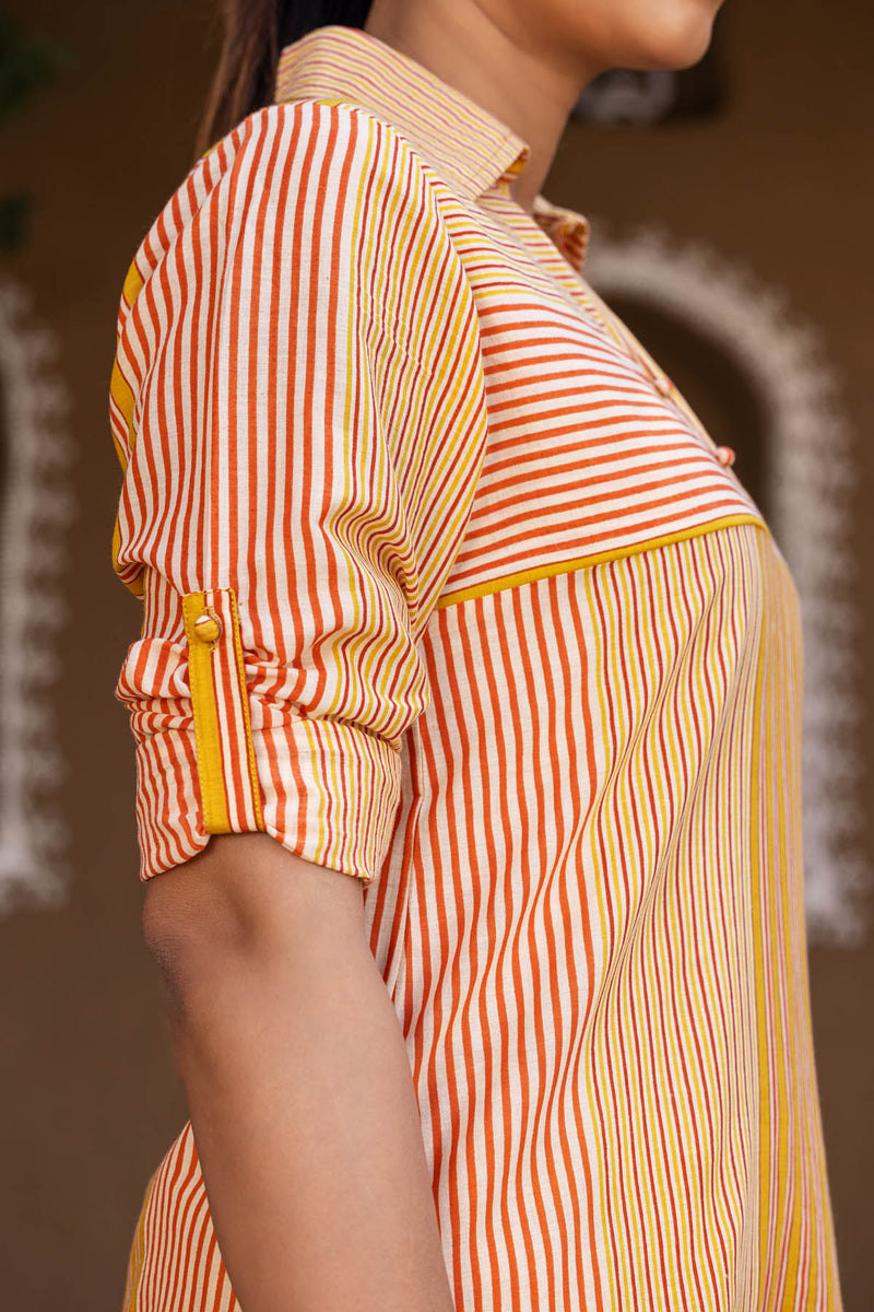 Quirky Striped Shirt-Kurta