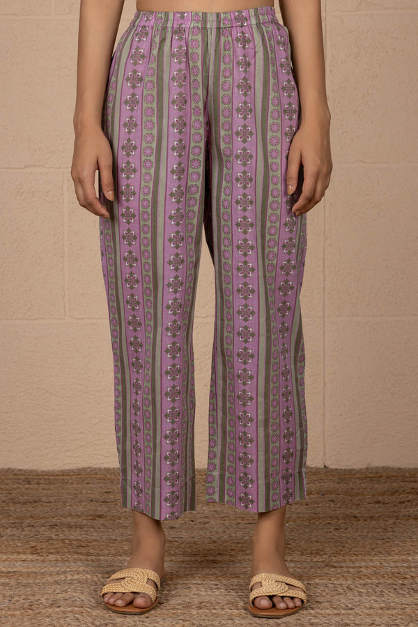 Dusty Pink Border Trousers