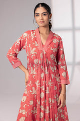 Coral Blossoms Kurta