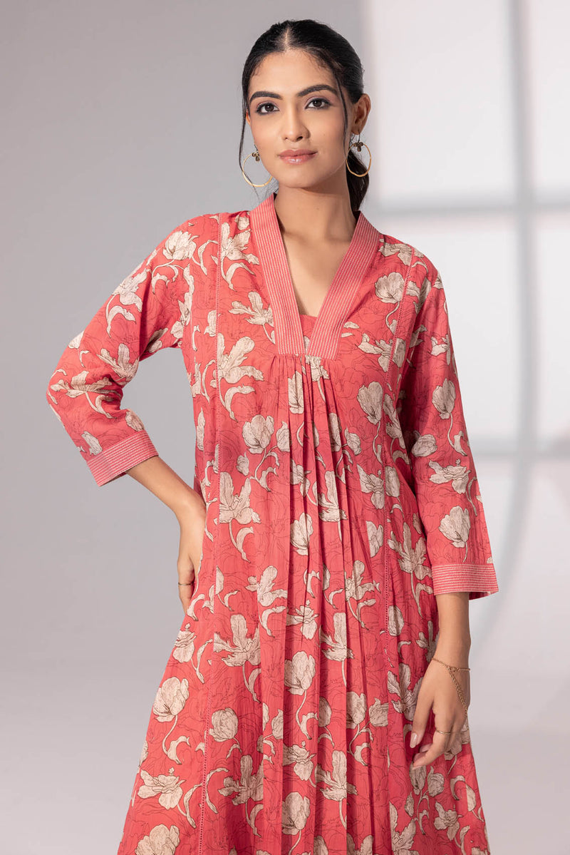 Coral Blossoms Kurta