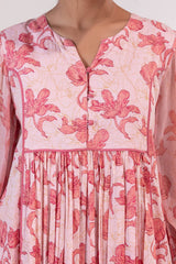 Pink Blossoms Kurta