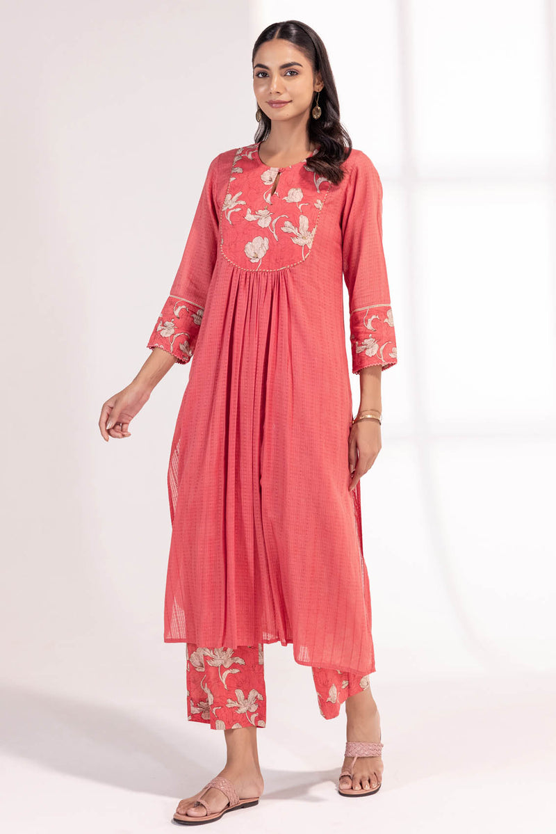 Coral Red Kurta