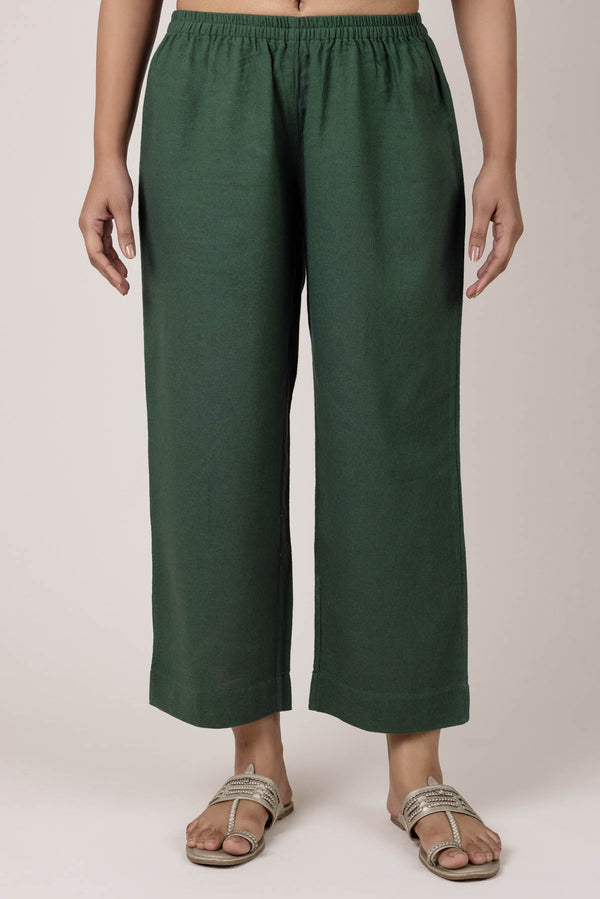 Plain Green Ladies Cotton Casual Pants at Rs 280/piece in Jaipur