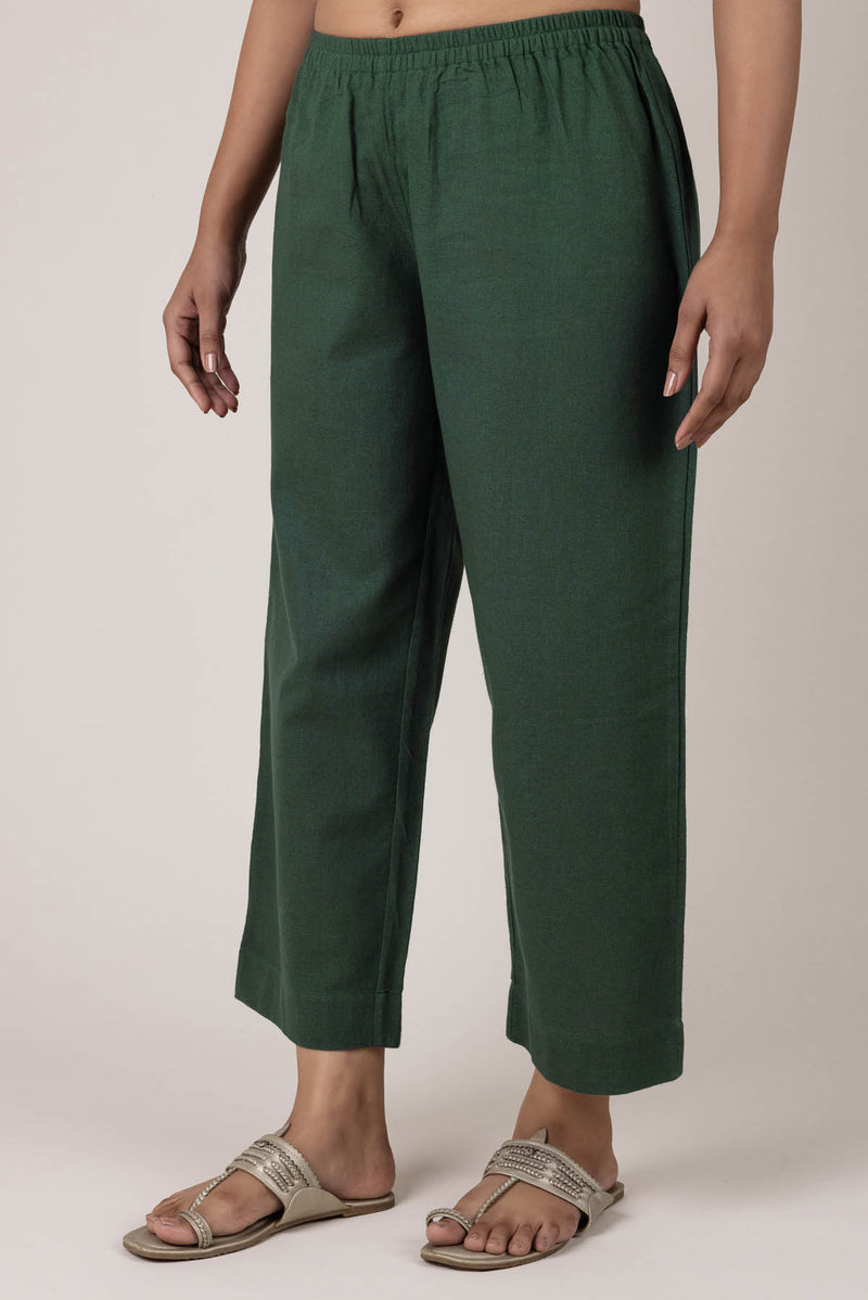 Harit Green Khadi Trousers