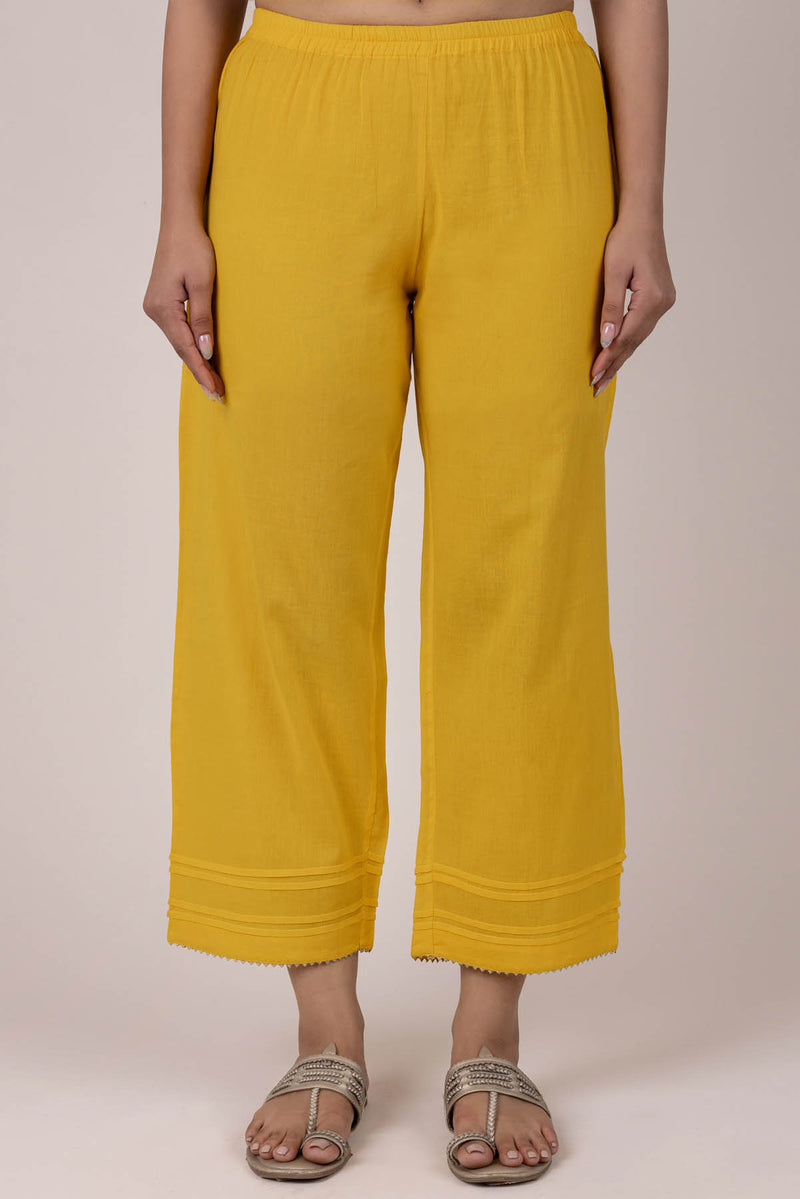 Yellow Wide Leg Trousers