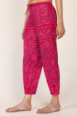 Pink Bandhej Afghani Trousers