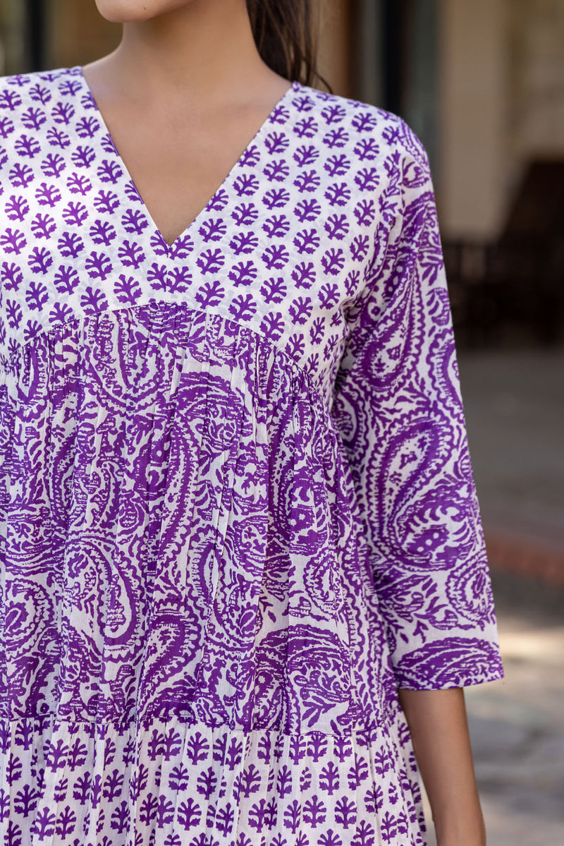 Purple Tiered Kurta