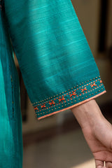 Teal Dobby Kurta