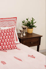 Floral Buta Hand Block Printed Bedcover