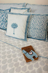 Blue Motif Hand Block Printed Muslin Dohar