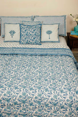 Floral Jaal Hand Block Printed Quilt