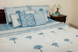 Blue Palm Hand Block Printed Quilt