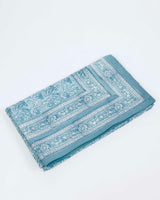 Blue Floral Jaal Hand Block Printed Bedcover