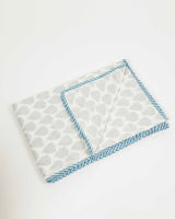 Blue Motif Hand Block Printed Muslin Dohar