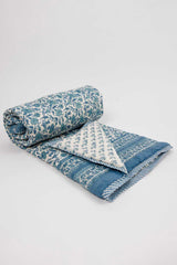 Floral Jaal Hand Block Printed Quilt