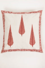 Pink Cypress Hand Block Printed Cushion Cover