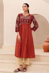 Deep Rust Kurta