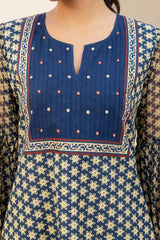 Mirror Indigo Floral Kurta