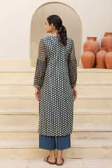 Mirror Indigo Floral Kurta