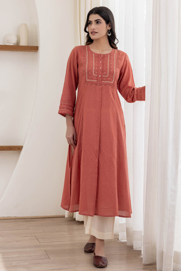Dusty Peach Kurta