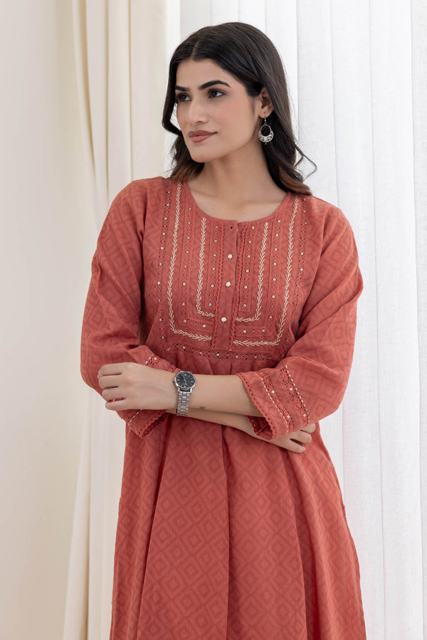 Dusty Peach Kurta