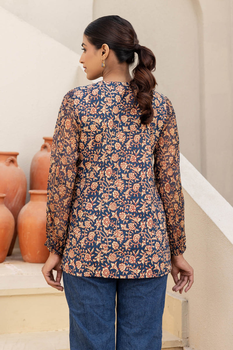 Floral Yoke Top