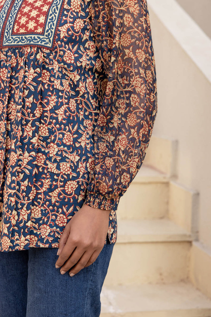 Floral Yoke Top